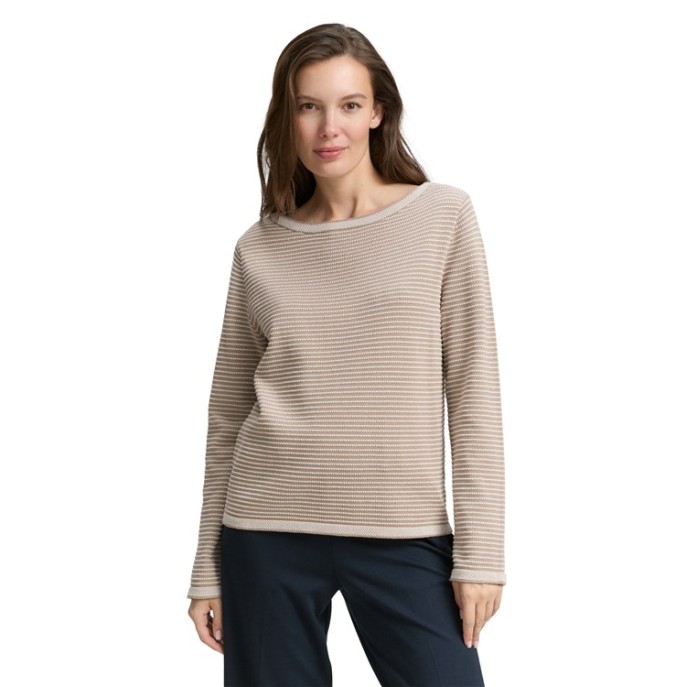 Tom Tailor pullover dotjes Latte ecru